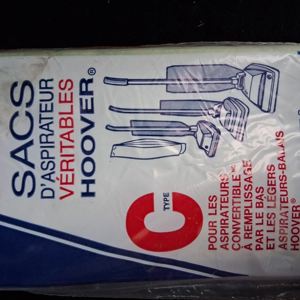 New Genuine HOOVER Type C 4 Vacuum‎ Bags Bottom Fill Convertible Cleaner NOS